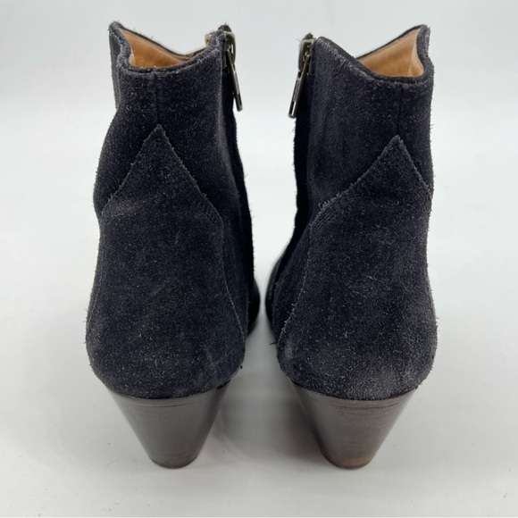 Isabel Marant Daken Suede Blue Western Embroidered Ankle Boots Size 38 EU 8US - Picture 3 of 8